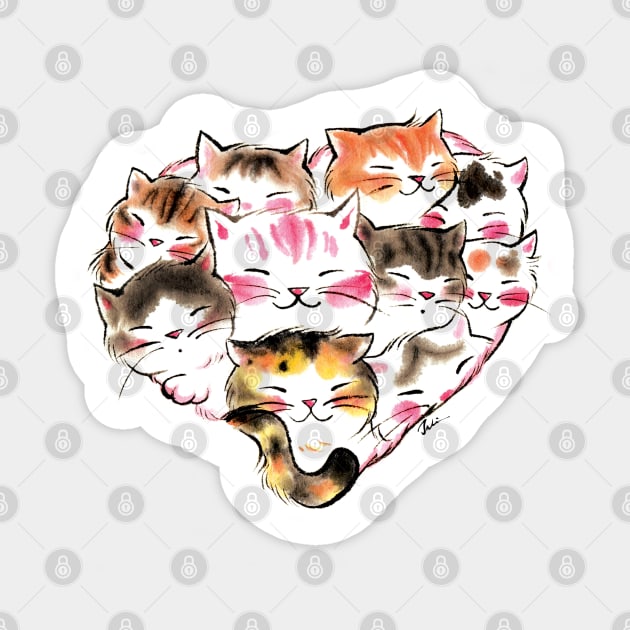 Cats head heart Sticker by juliewu